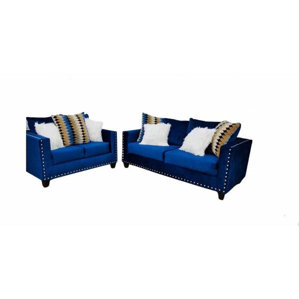 2 Piece Blue MultiColor Sectional Furnishings4Less