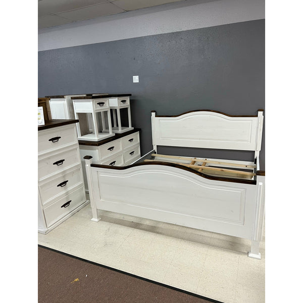 White Wood Rustic Bedroom Set Denver Furnishings4Less