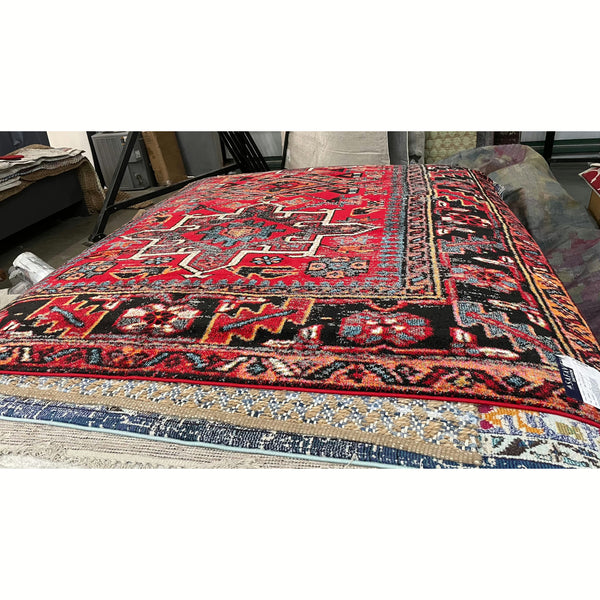 Saffron Oriental Handmade Tufted Rust/Blue Area Rug, Rug Size Rectang