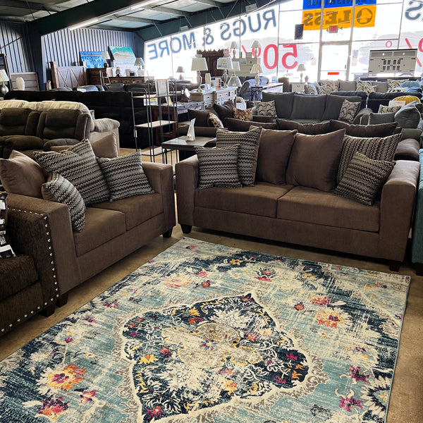 Closeout Chocolate Sofa and Loveseat Set Furnishings4Less