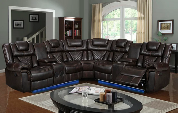 Alexa Brown Reclining Sectional With