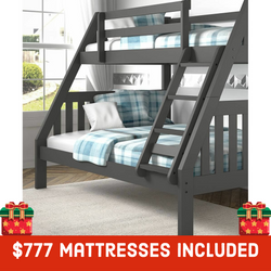 Donco full over double twin bed loft bunk in dark finish sale
