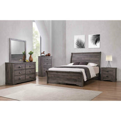 Grey sleigh store bedroom set
