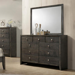 Grey dresser shop with mirror set