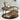 Industrial Black/Walnut Coffee Table - Orrin. The Orrin coffee table is a modern design with it's sleek curves and distinguishable half-shelves. 